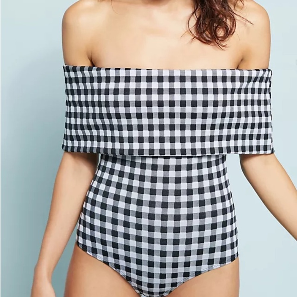 Beach Riot Off The Shoulder Gingham One Piece
